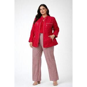 Red Utility Jacket + Geo Print Pant Set | Alessa W Collection | Statement Chic